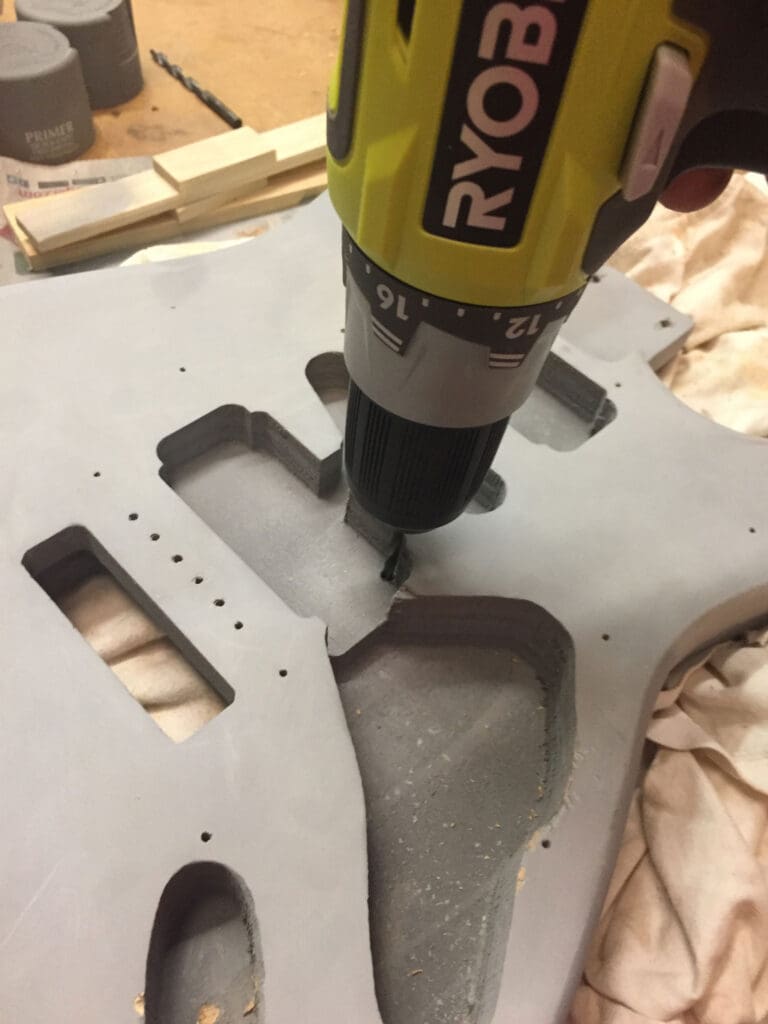 drilling mounting holes for guitar hardware
