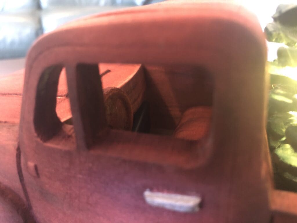 Red Christmas Truck interior