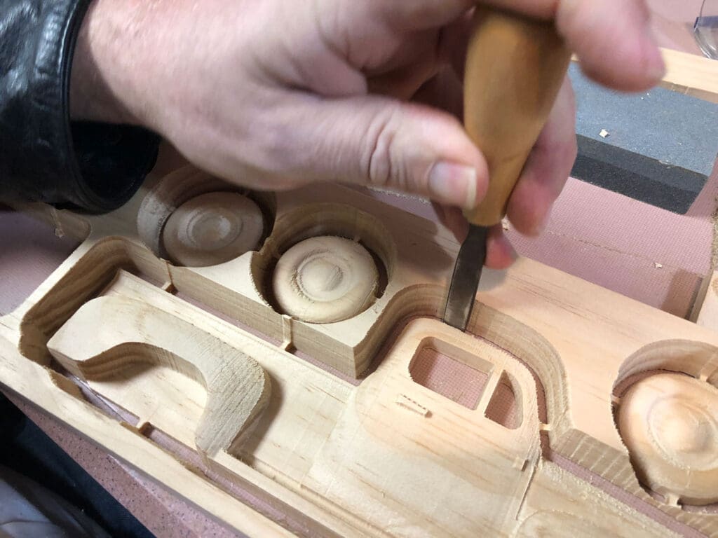 cutting tabs with sharp chisel