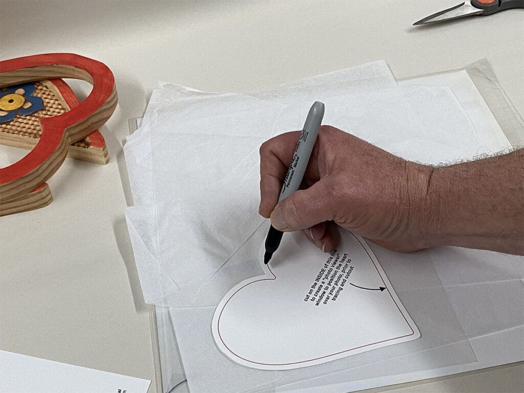 heart frame project template tracing