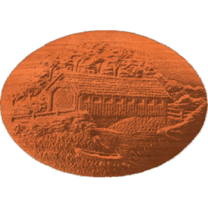 Covered Bridge scene on Oval