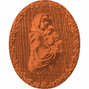 Mary and Baby Jesus on Oval