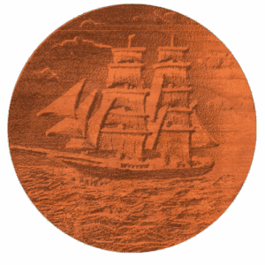 Sailing Ship Scene on Concave Disc