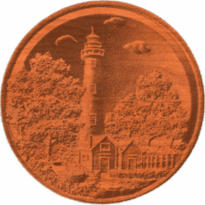 Lighthouse Scene On Concave Disc - 4