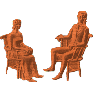 Colonial Couple Sitting - 1