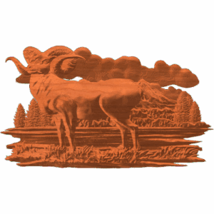 BIGHORNED SHEEP ON THE LAKE