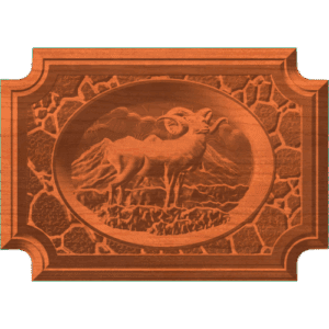 FRAMED BIGHORNED-SHEEP