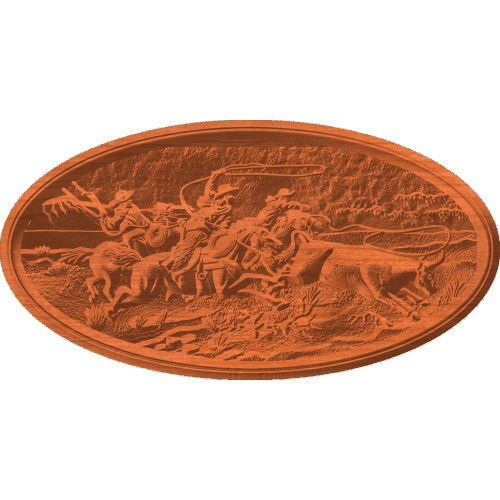 Cowboy Wrangler Pattern Oval