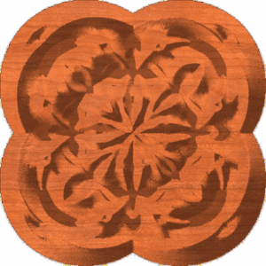 Scrolled Dove Clover Rosette 004 A 