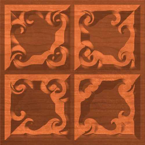 Classical Romantic Heart Tile Panel 004 A