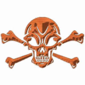 Skull and Cross Bones 3D