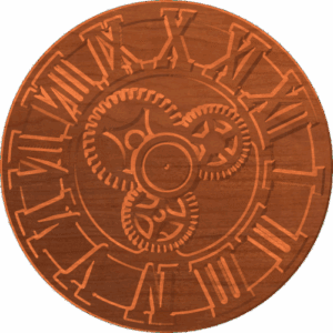 Gear Clock Roman Numerals 1