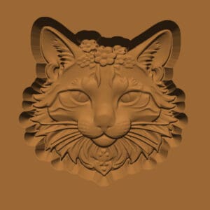 Ornamental Animal Head/Bust Series: Cat