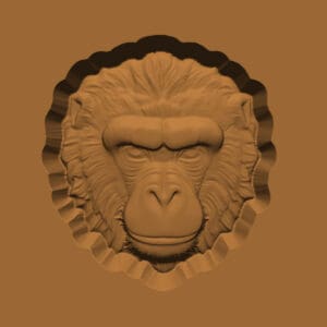 Ornamental Animal Head/Bust Series: Monkey 002